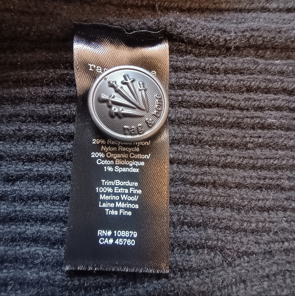 Rag & Bone Nancy Black Ribbed Cardigan Merino Wool Blend - Picture 11 of 11